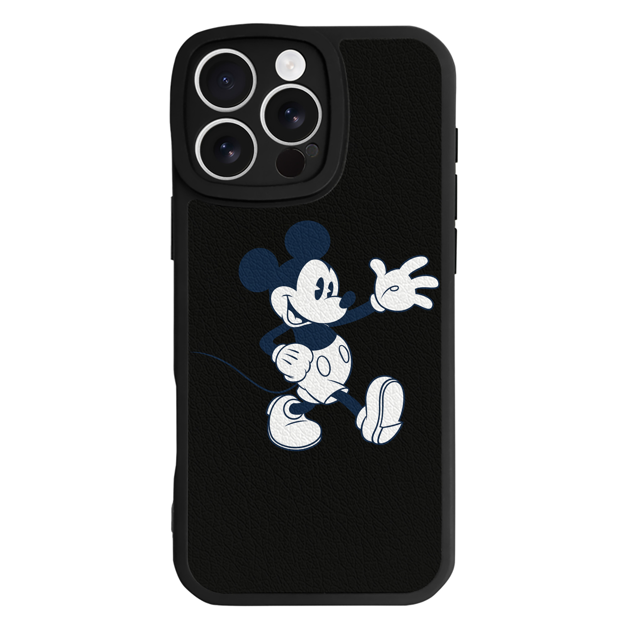 （画像用） ミッキーマウス Mickey Mouse 【iPhone 16シリーズ対応】シリコンスマホケース（レザー調） 材質：シリコン